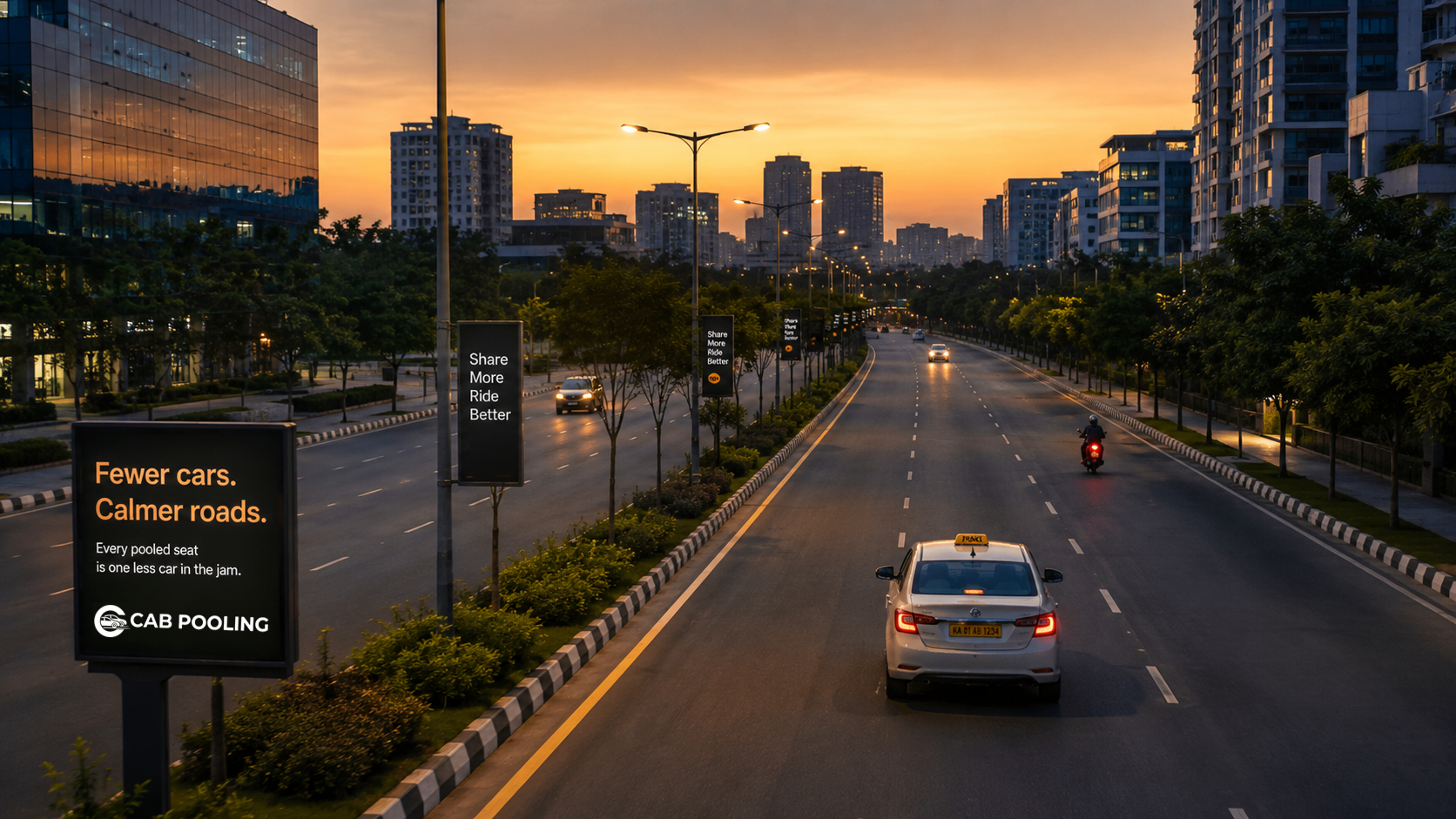 Fewer cars. Calmer roads.