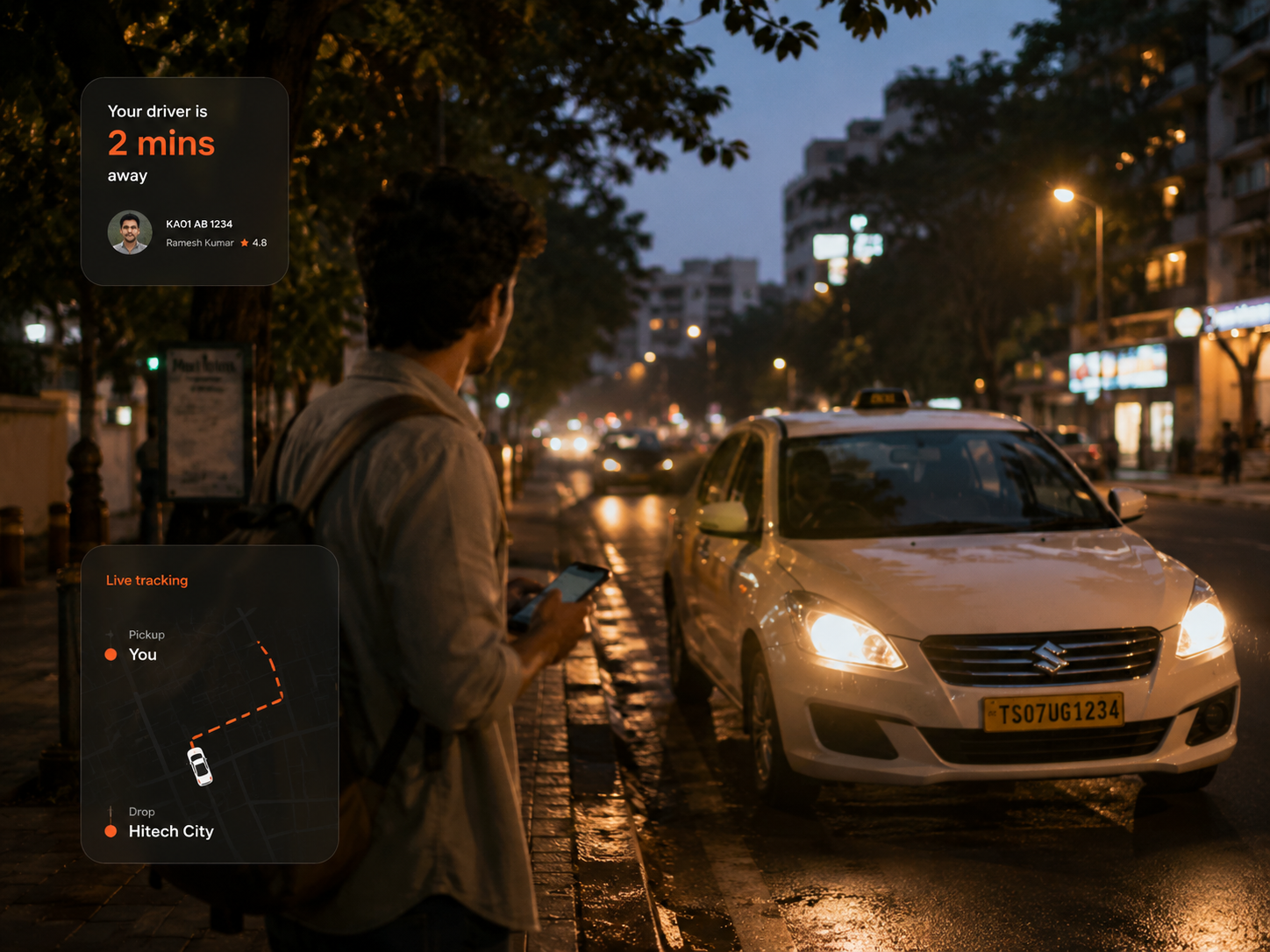 Track your driver in real time and ride